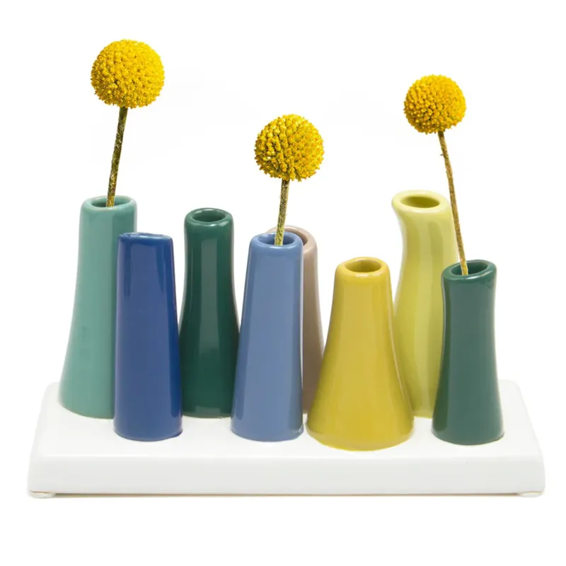 Chive Pooley Tube Vase in Smoke Green